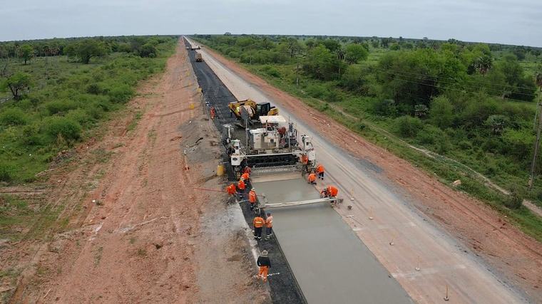 MOPC reporta un avance del pavimento rígido en la Ruta PY05 con 30 km construidos